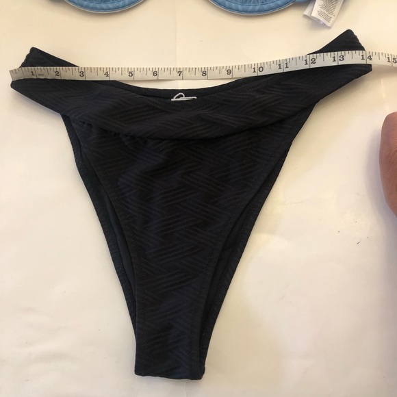 Cups-he Texturized Underwire Light Blue Black High Cut Bikini Set Swimwear SZ M - Picture 10 of 11